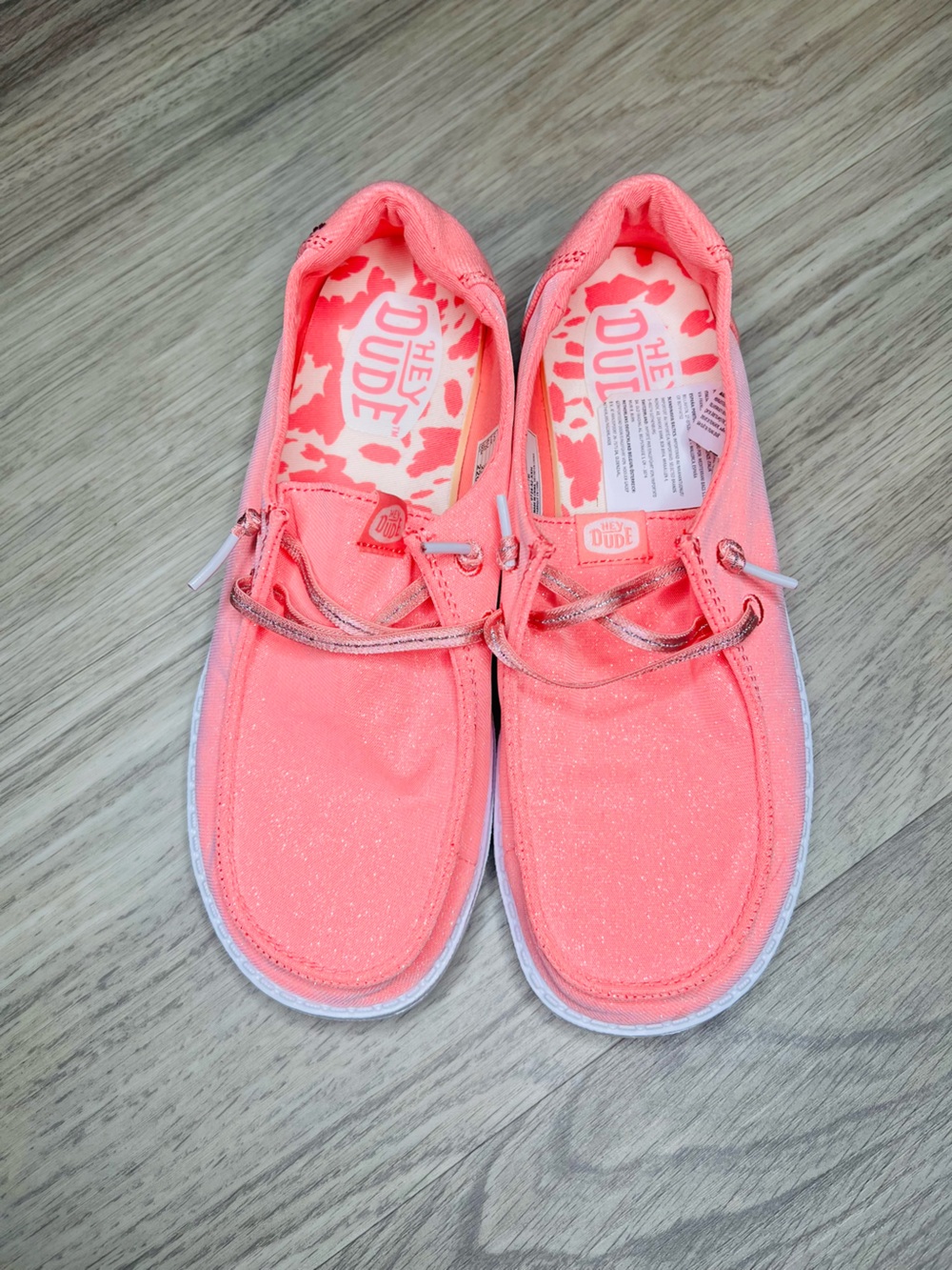 HEY DUDE WOMEN Sz 6 WENDY STARDUST PLUMERIA PINK 43101-78I Outdoor